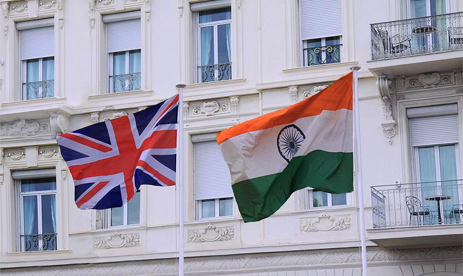 India and Britain flags