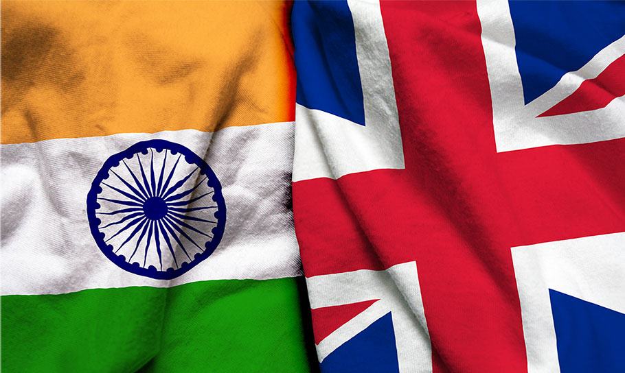 India and Britain flags